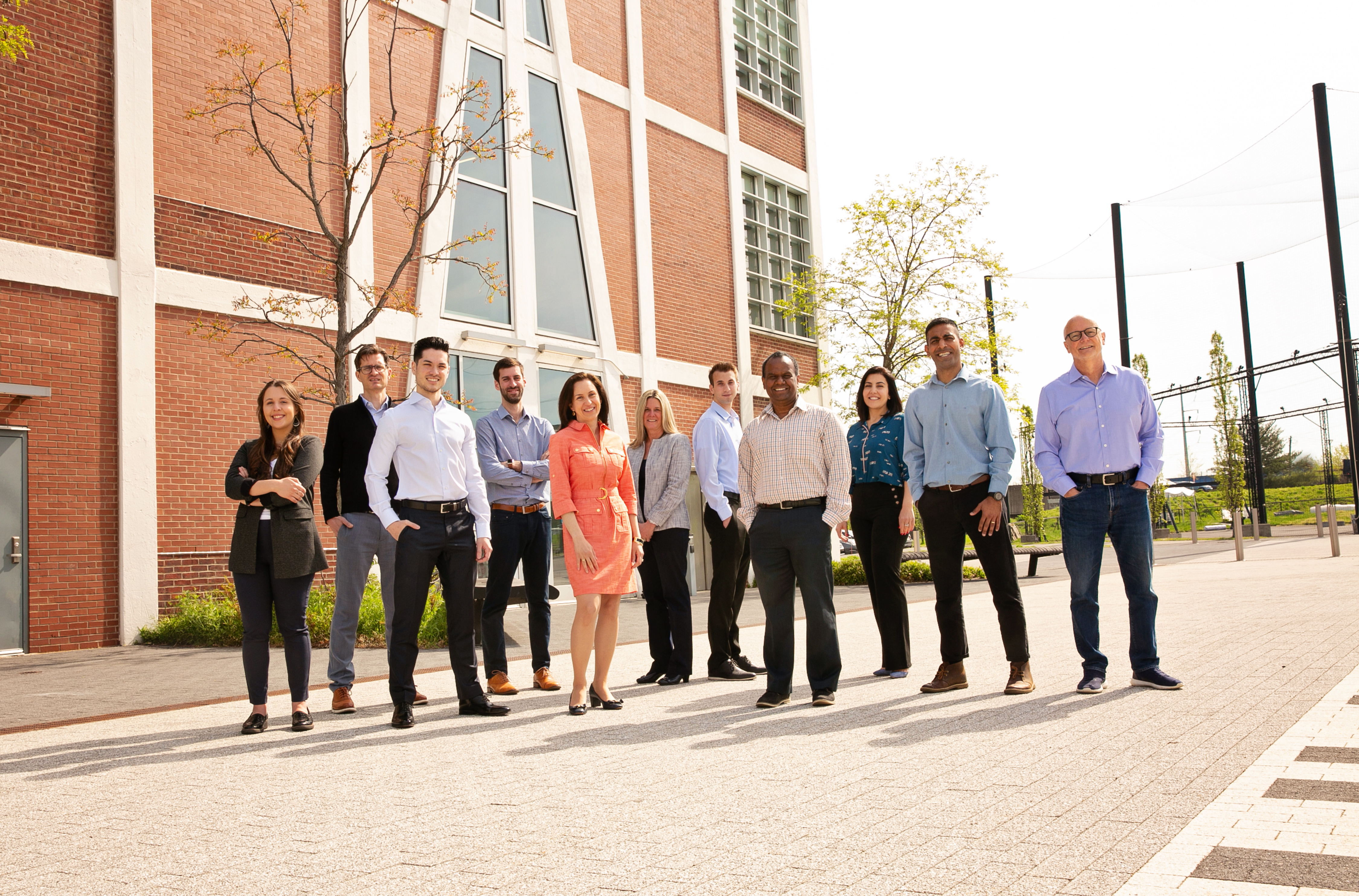 Interius team outdoors photo Interius team outside Pennovation building
