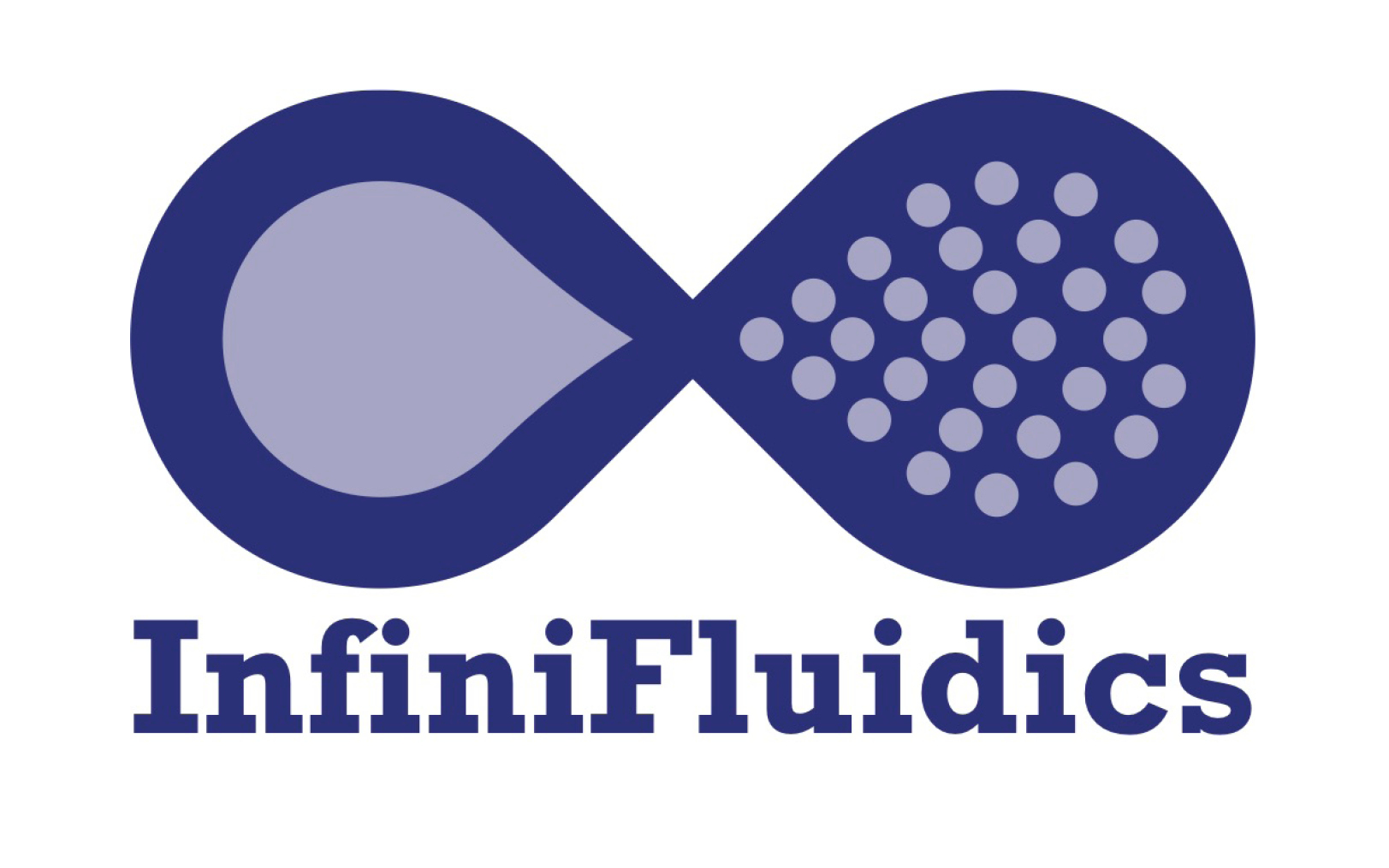 purple Infini Fluidics Logo in the shape of the infinity symbol