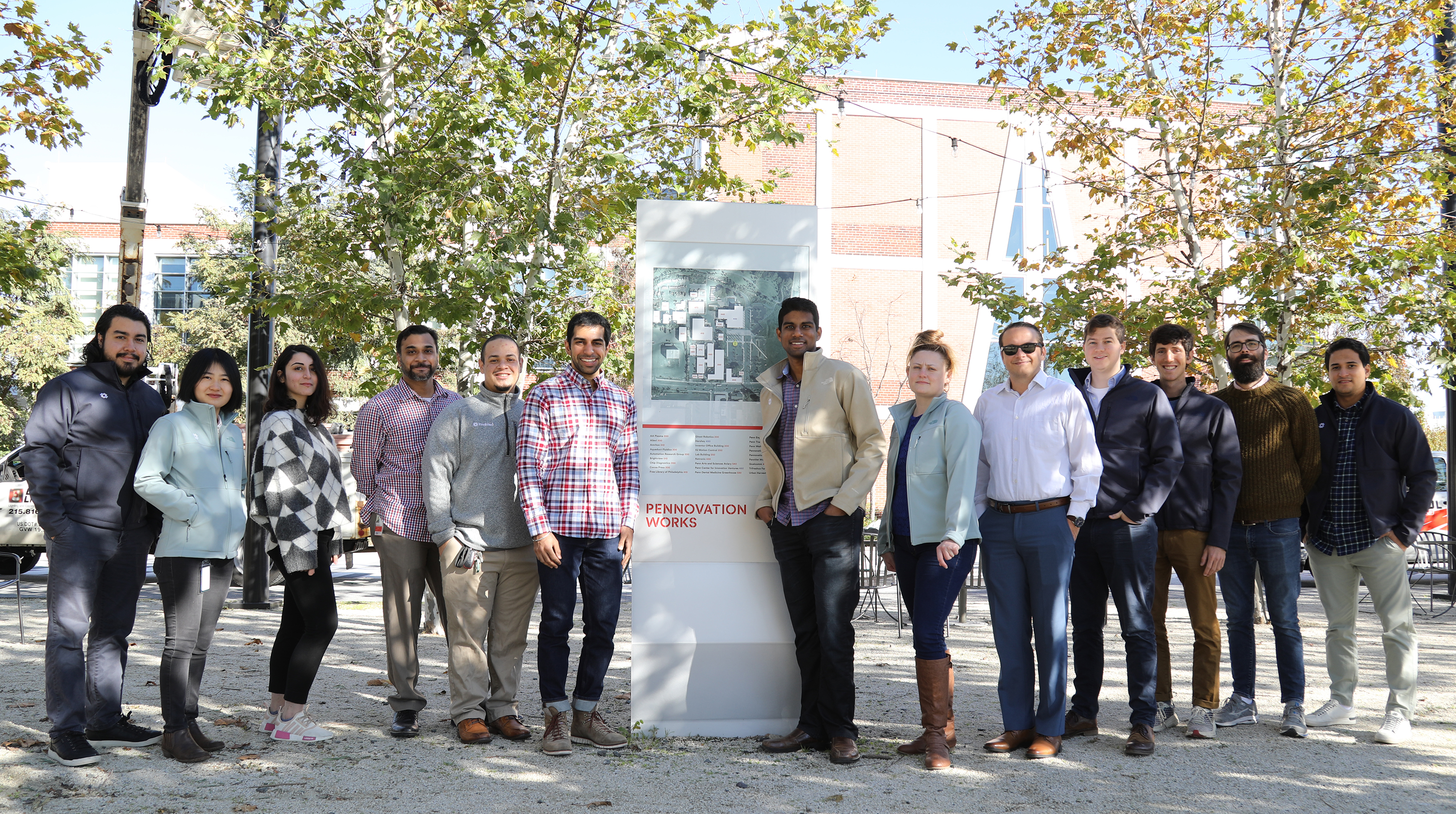 Innamed Photo of Innamed team surrounding Pennovation Works campus Map