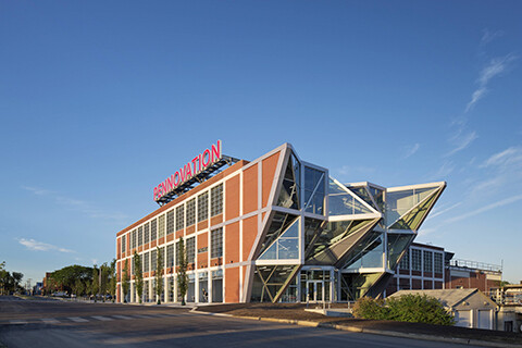 Pennovation Center with bright blue sky