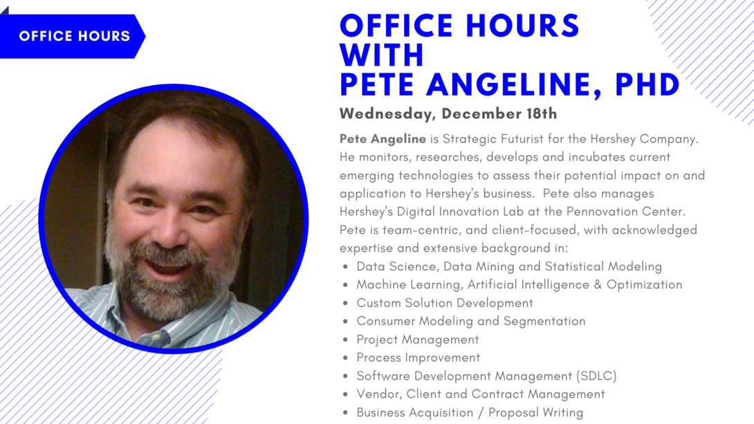 graphic with Pete Angeline's headshot and text of his expertise